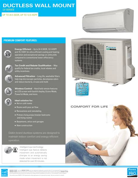 daikin lv series brochure|mini split heating and cooling sizing chart.